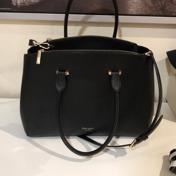 Black Shirley Large Double Zip Satchel - Picture 6 of 6